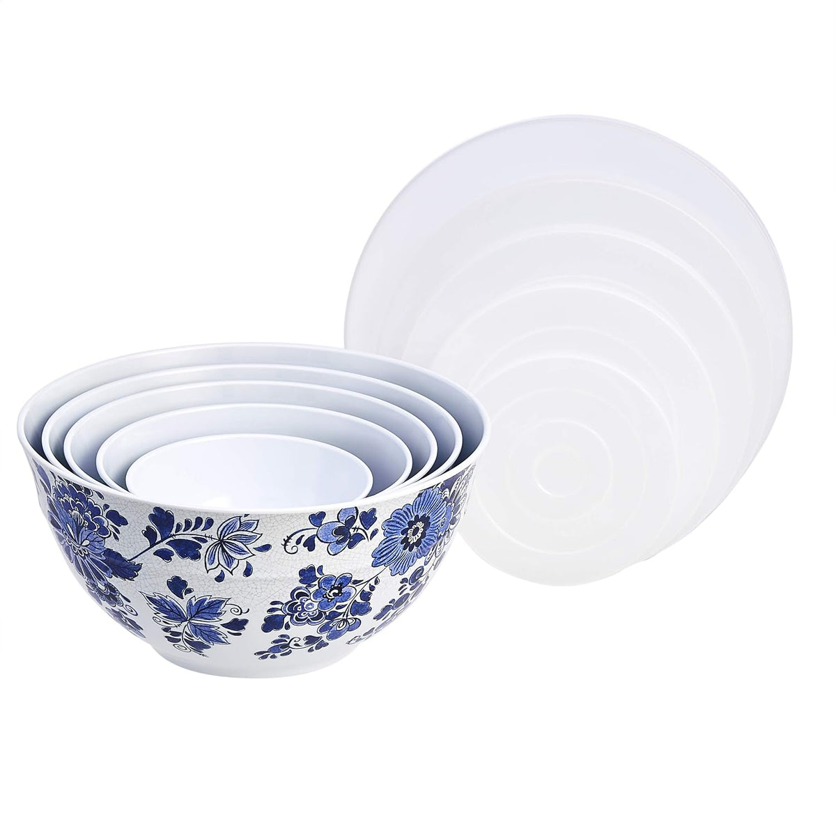 Nesting Melamine Mixing Bowls with Lids, Set of 10