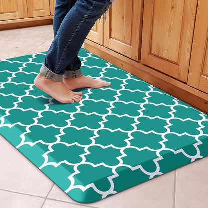 Blue Cushioned Anti-Fatigue Kitchen Mat
