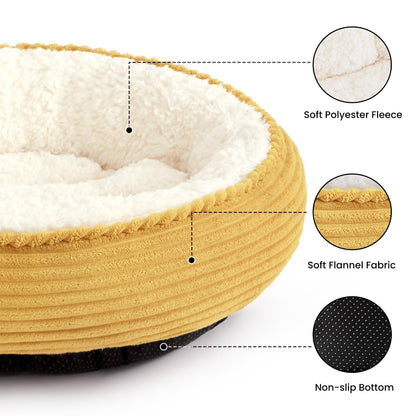 Royal Blue Round Donut Pet Bed