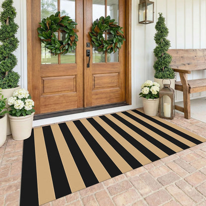 Navy and White Striped Cotton Rug, 28x43