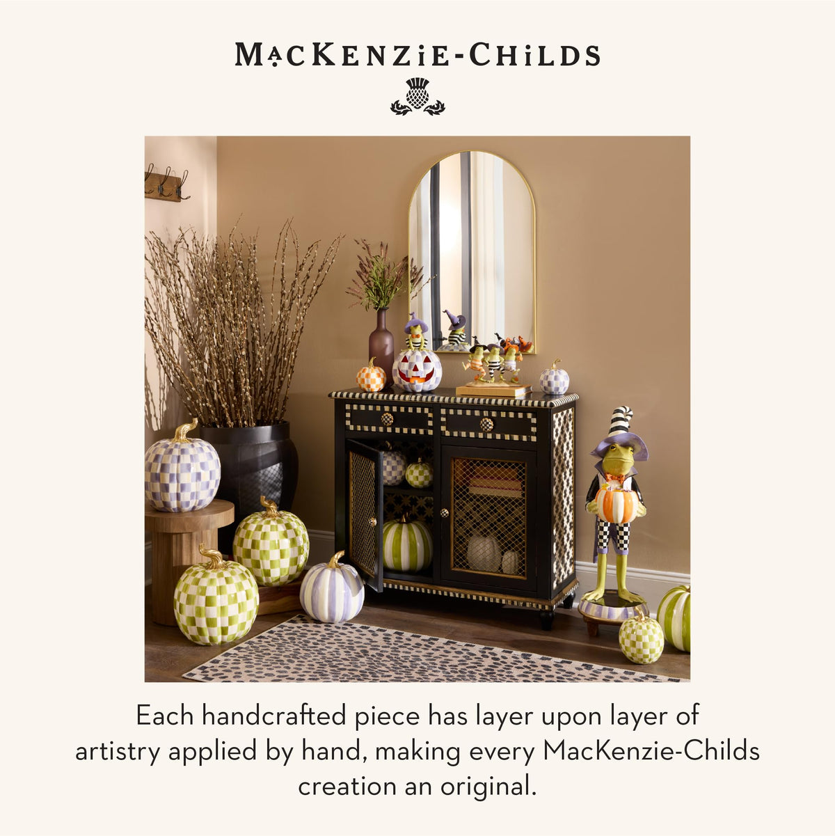 MacKenzie-Childs Resin Pumpkin, Royal Check