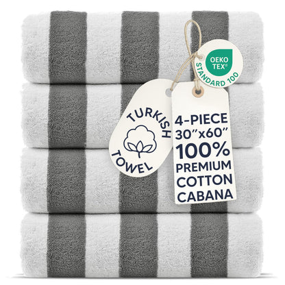 Turkish Cotton Beach Towels, Set of 4