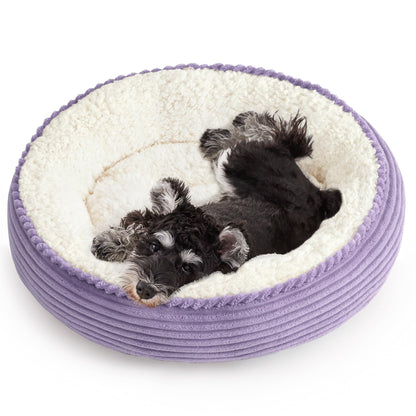 Royal Blue Round Donut Pet Bed