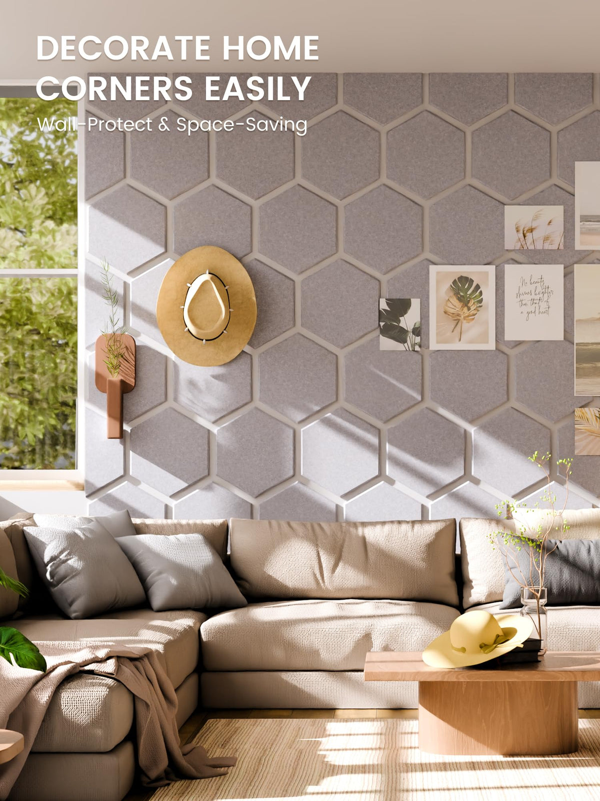 Blue Hexagon Felt Pin Board Tiles, 12 Pack