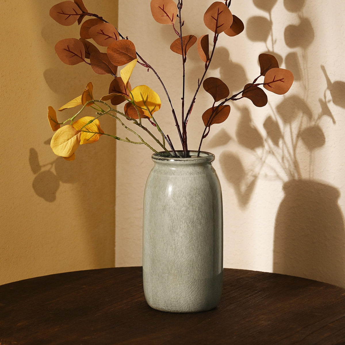 Victor & Teresa Rustic Blue and White Vase, 8"