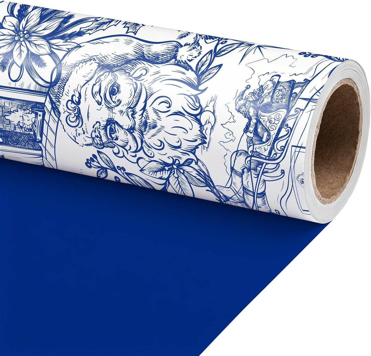 Reversible Toile Christmas Wrapping Paper
