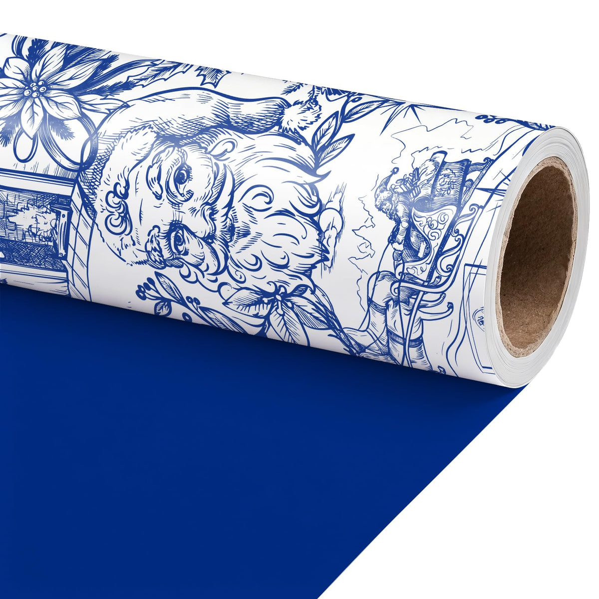 Reversible Toile Christmas Wrapping Paper