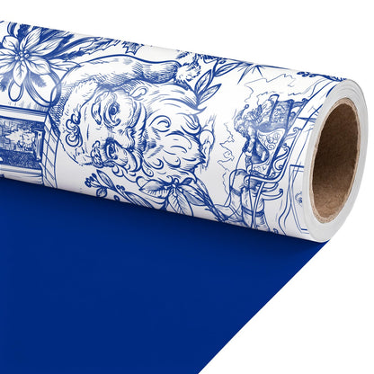 Reversible Toile Christmas Wrapping Paper