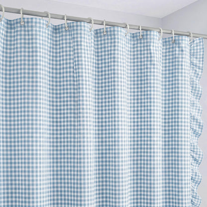Ruffled Gingham Shower Curtain, 72 x 72