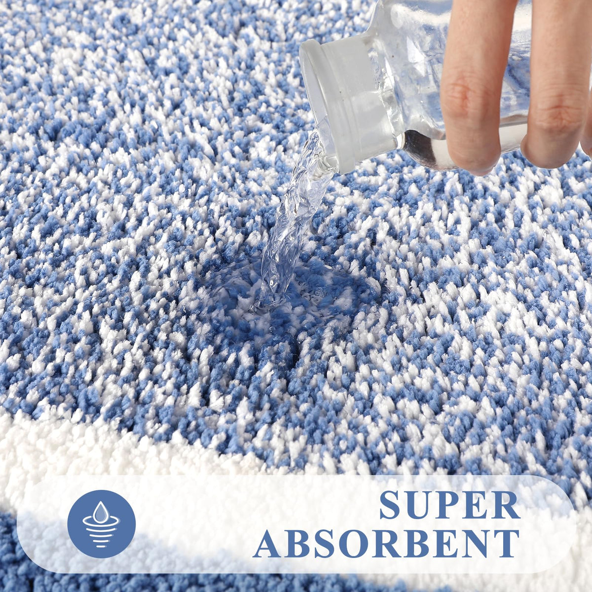 Shaggy Microfiber Bath Rug Set, 3 Piece