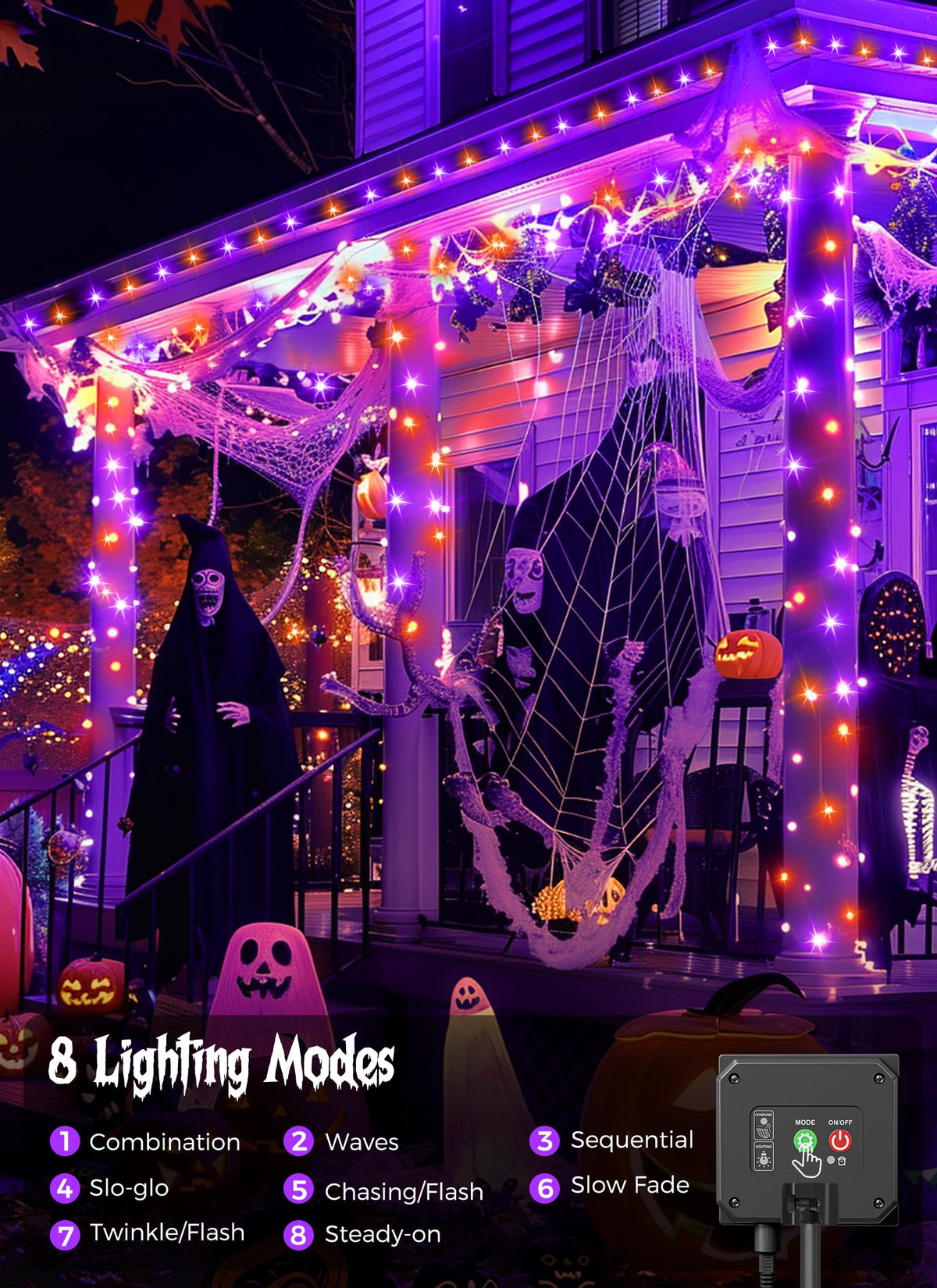 Solar Christmas String Lights, 100 LED, 40 ft