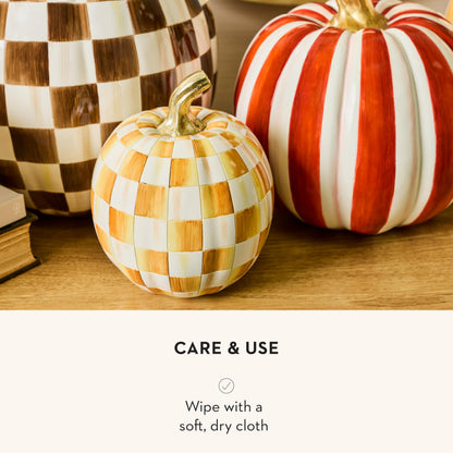 MacKenzie-Childs Resin Pumpkin, Royal Check