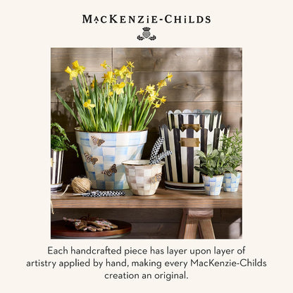 MacKenzie-Childs Sky Check Enamel Flowerpot, Large