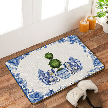 Chinoiserie Dachshund Doormat, 17 x 30 Inch