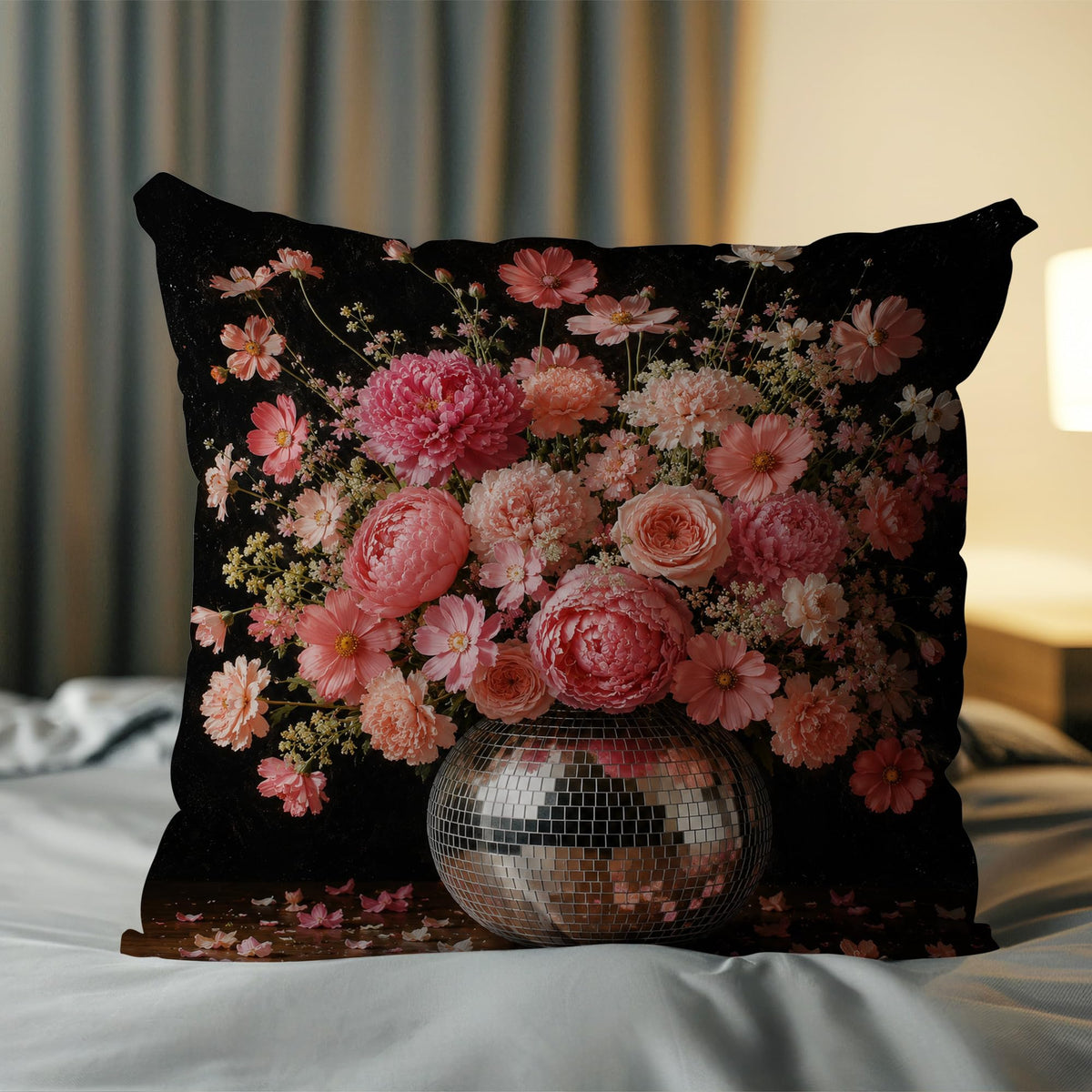 Blue Chinoiserie Bird and Peony Pillow Cover, 18x18