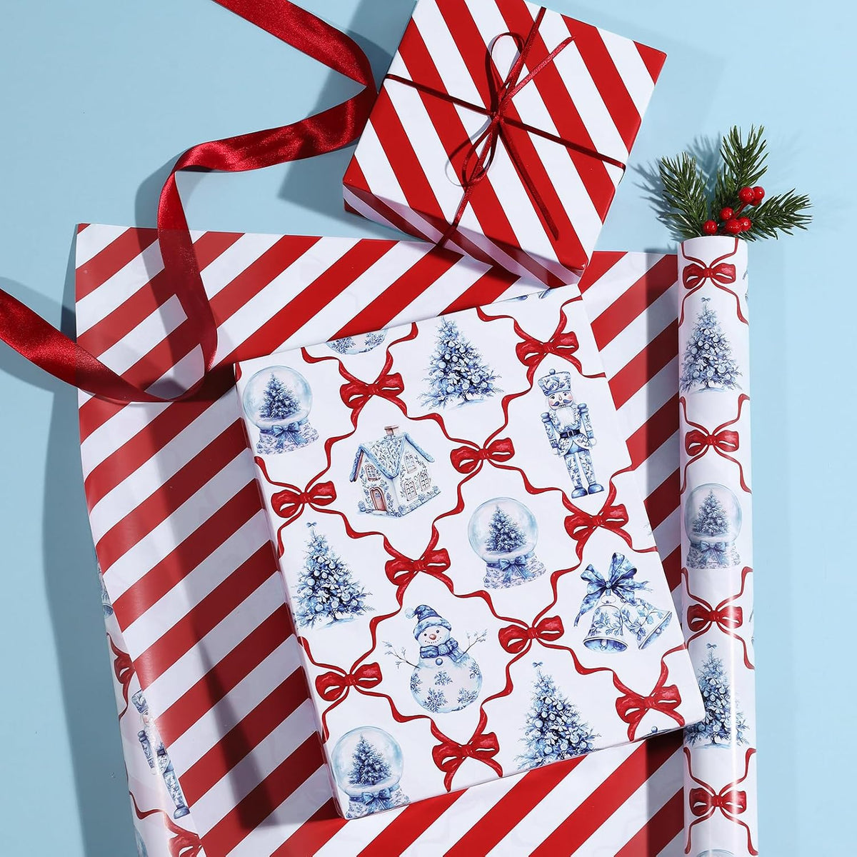 Nutcracker Reversible Christmas Wrapping Paper, 33 Ft