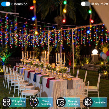 Blue and Cool White Icicle Lights, 164 ft