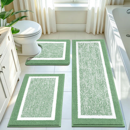 Shaggy Microfiber Bath Rug Set, 3 Piece