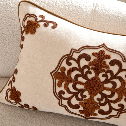 Chinoiserie Floral Chenille Pillow Cover