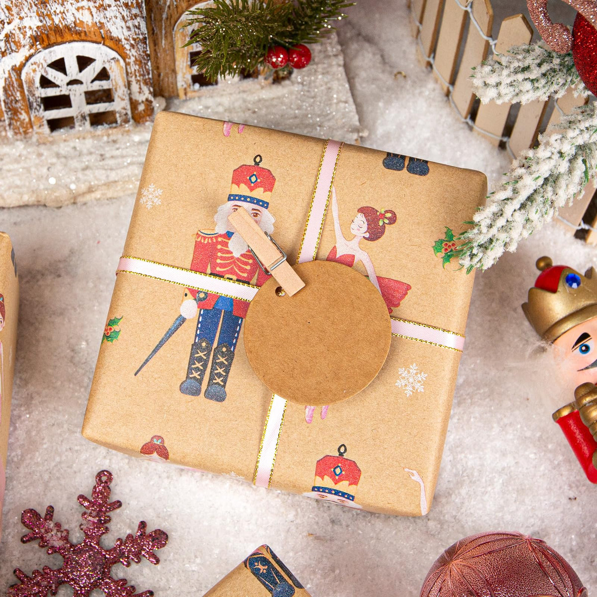 Blue Nutcracker Christmas Wrapping Paper, 32.8 Ft