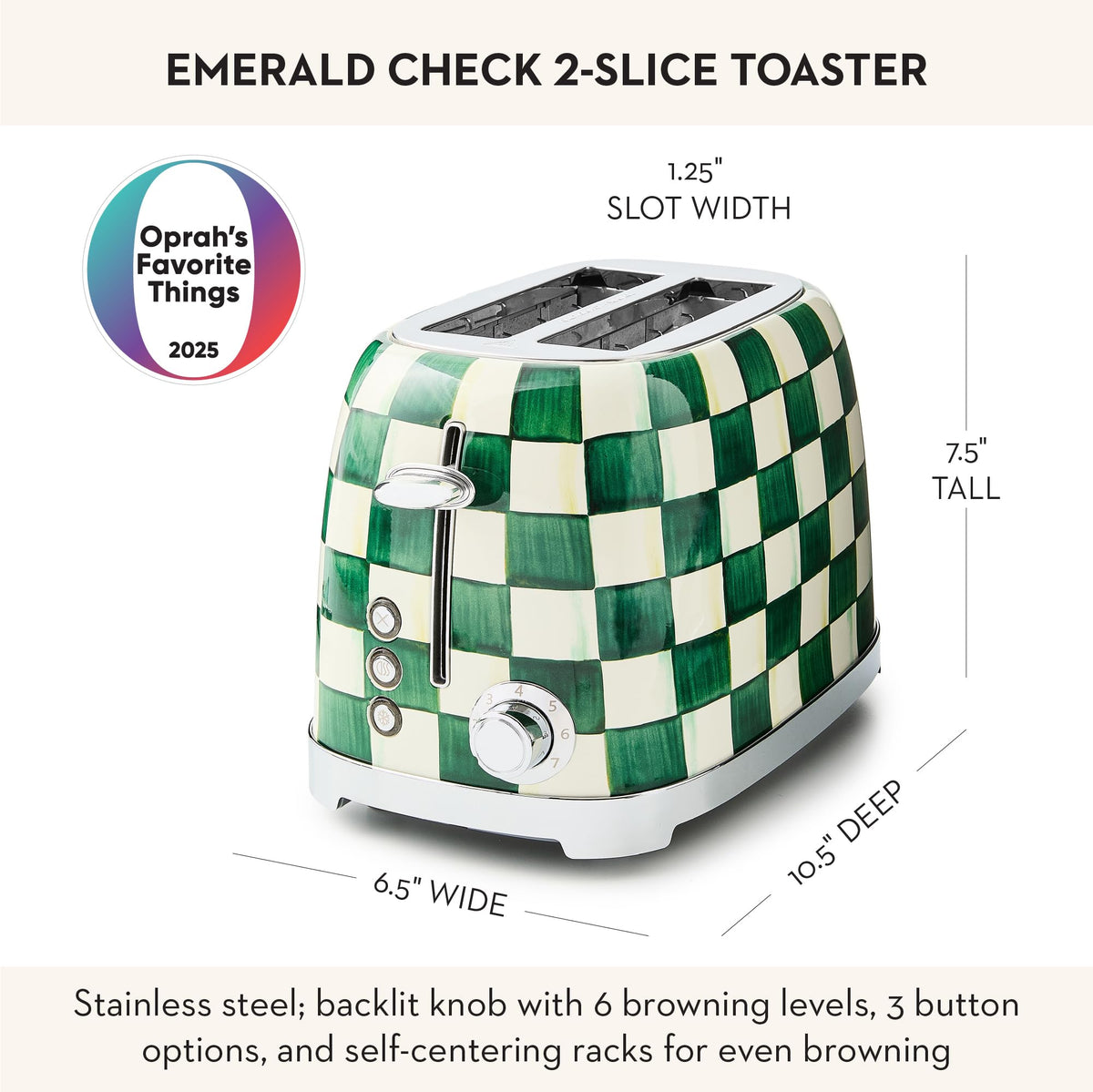MacKenzie-Childs 2-Slice Toaster, Royal Check