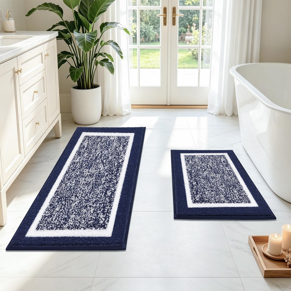 Shaggy Microfiber Bath Rug Set, 3 Piece
