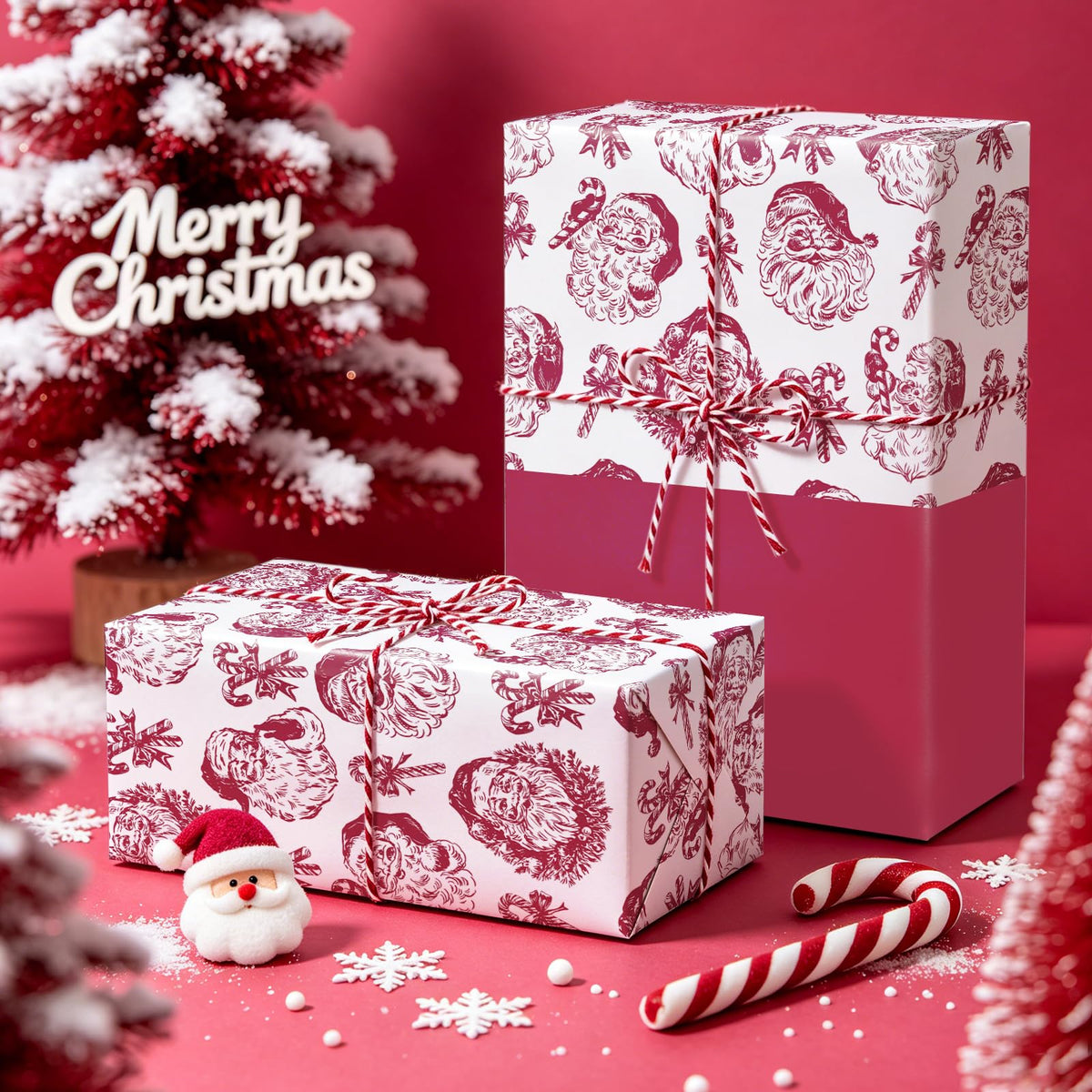 Blue Toile Christmas Wrapping Paper