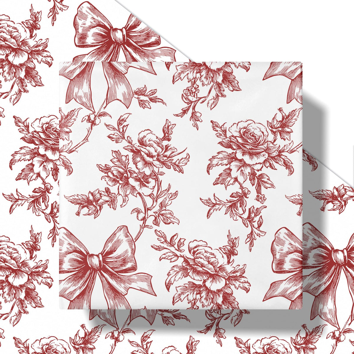 Reversible Toile Christmas Wrapping Paper