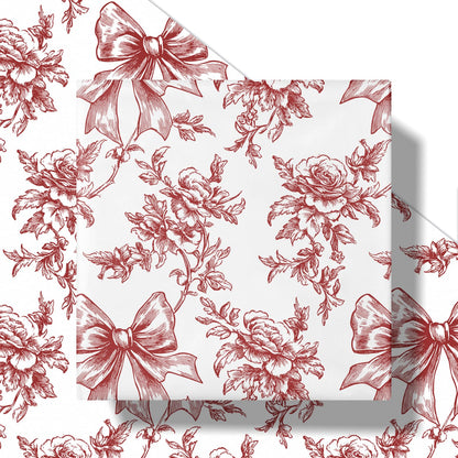 Reversible Toile Christmas Wrapping Paper