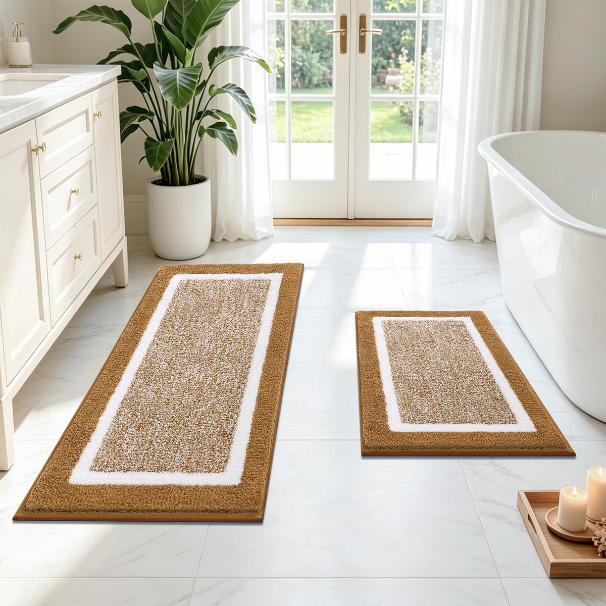 Shaggy Microfiber Bath Rug Set, 3 Piece