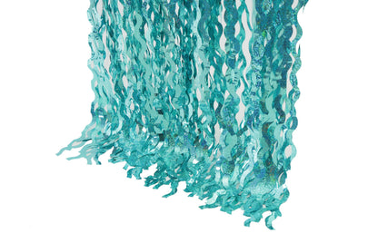 Navy Blue Foil Fringe Curtains, 4 Pack