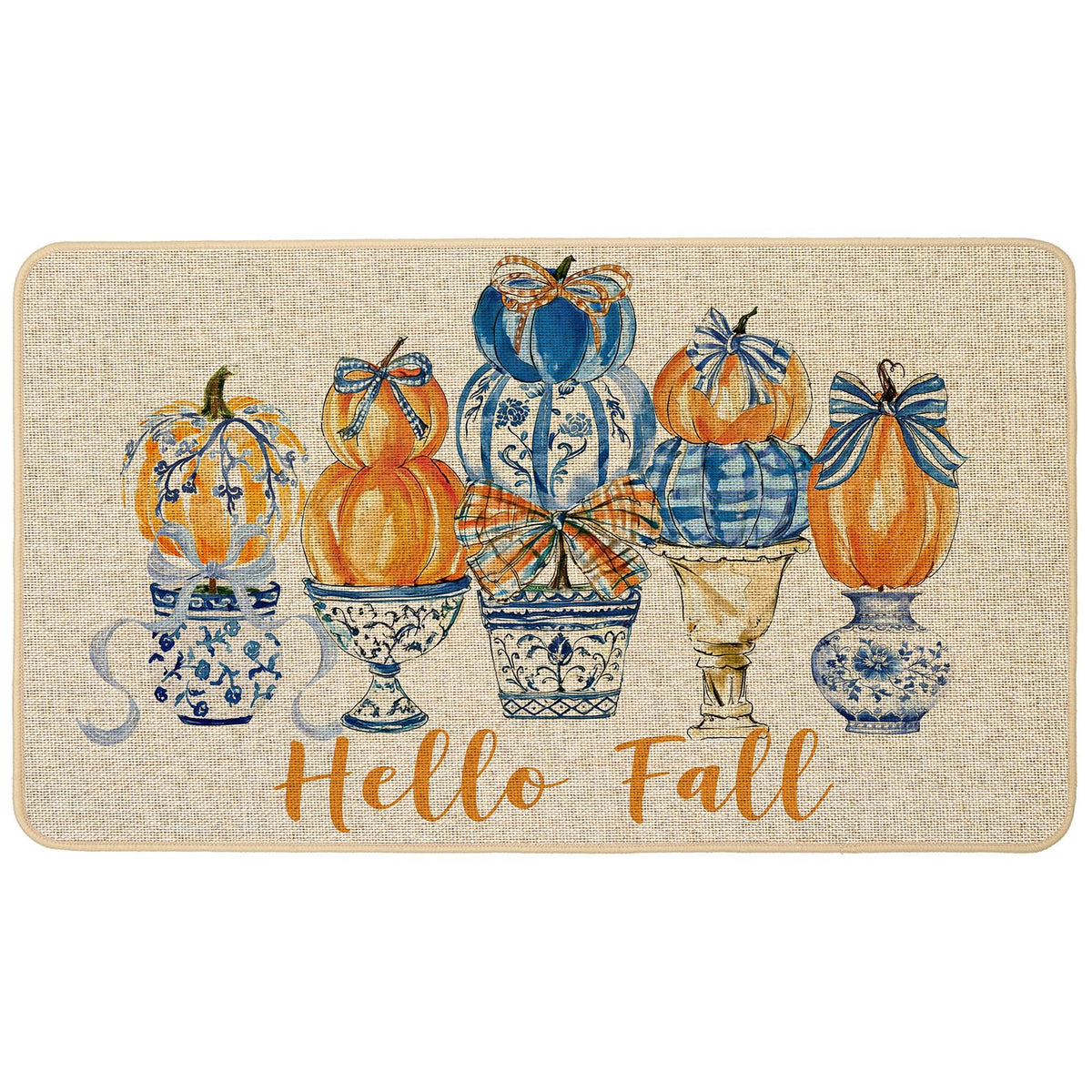 Chinoiserie Christmas Doormat, 17 x 29 Inch