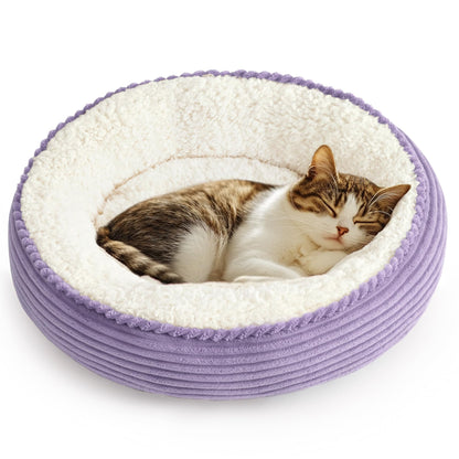 Royal Blue Round Donut Pet Bed