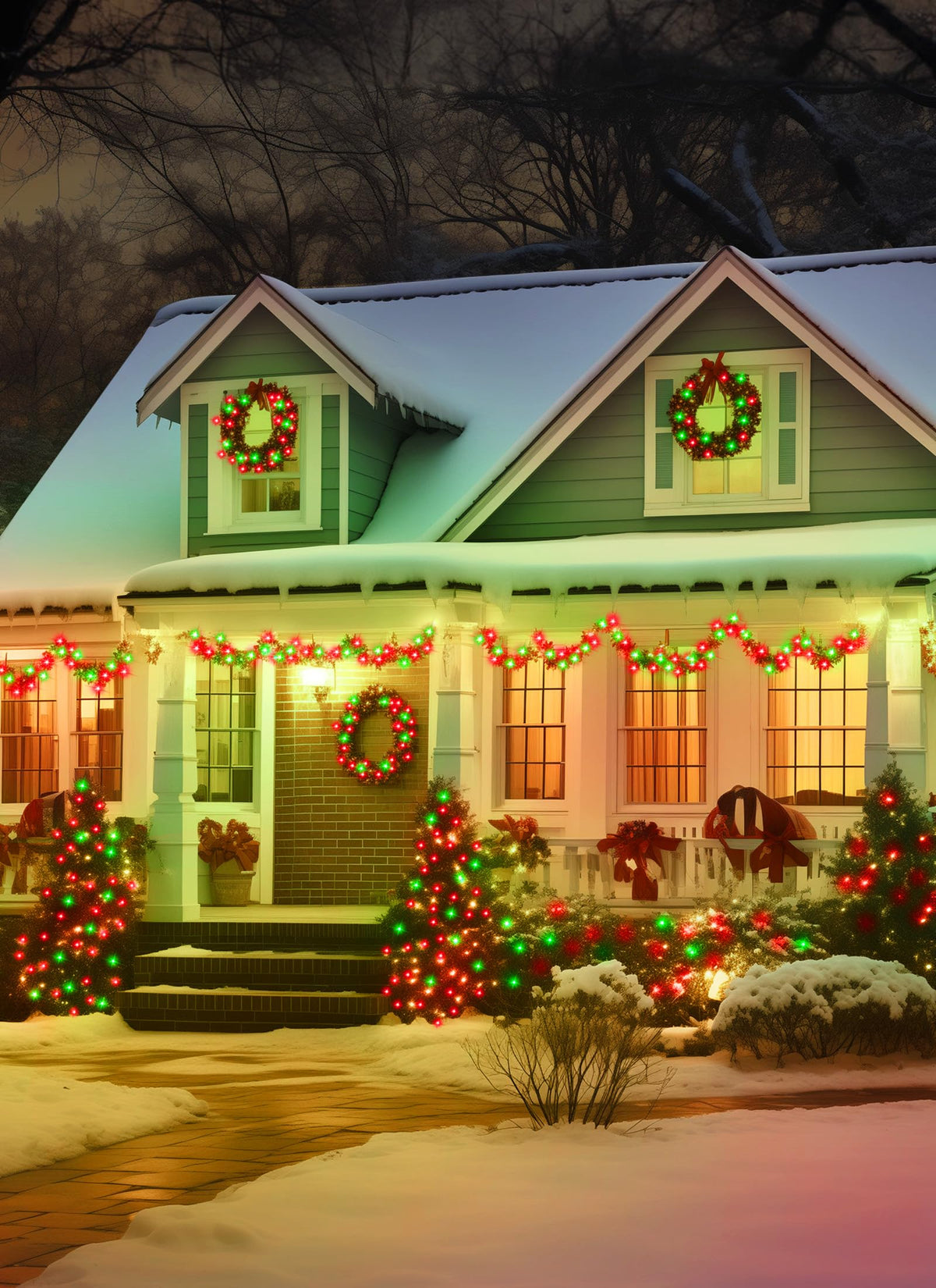 Solar Christmas String Lights, 100 LED, 40 ft