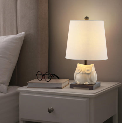 Justina Owl Mini Table Lamp, Ceramic