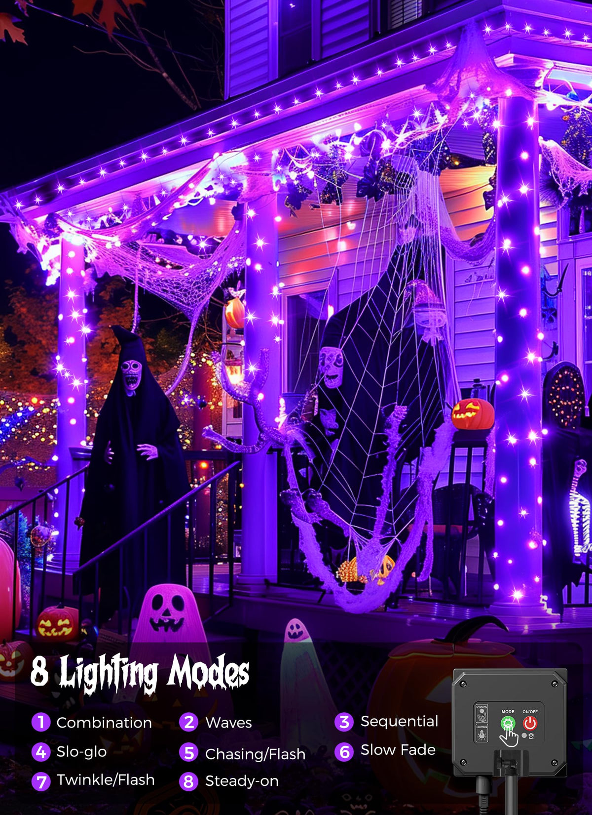 Solar Christmas String Lights, 100 LED, 40 ft