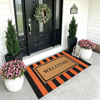 Navy and White Striped Cotton Rug, 28x43