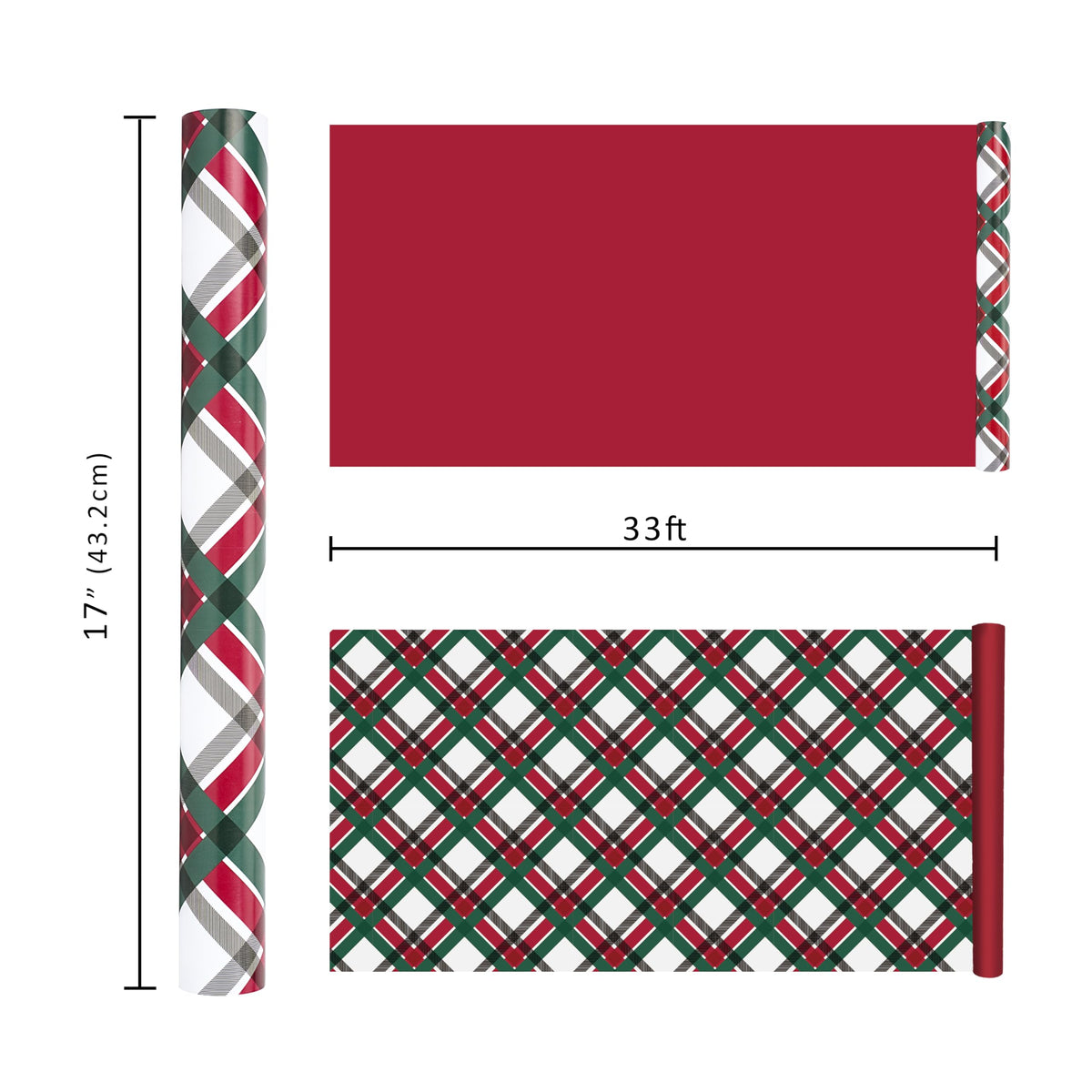 Nutcracker Reversible Christmas Wrapping Paper, 33 Ft