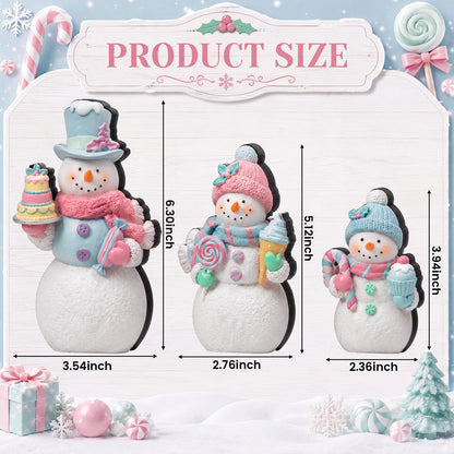 Chinoiserie Wooden Snowmen, Set of 3