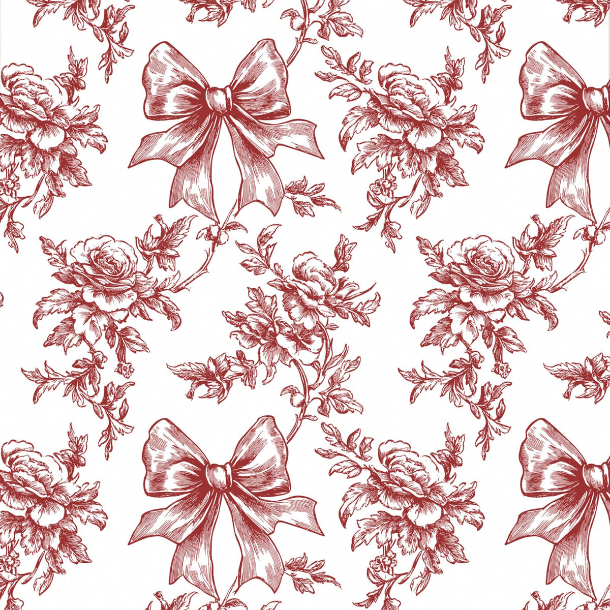 Reversible Toile Christmas Wrapping Paper
