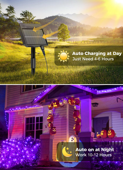 Solar Christmas String Lights, 100 LED, 40 ft