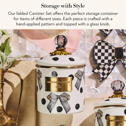 MacKenzie-Childs Enamel Canister Set, Royal Check