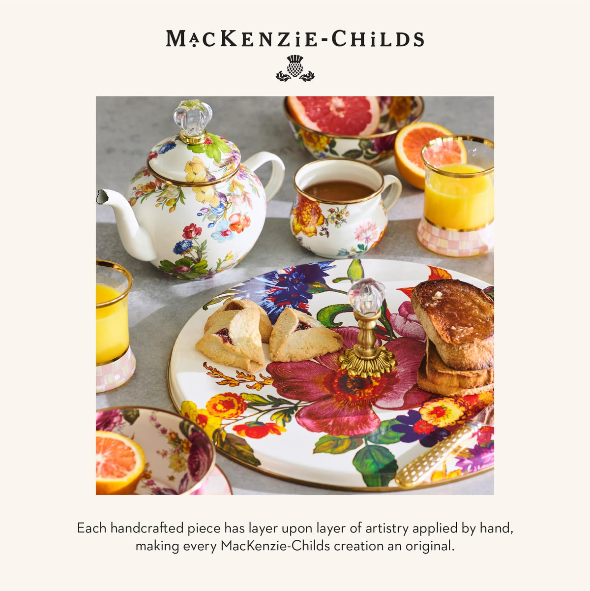 MacKenzie-Childs Glass Sweets Jar, Royal Check