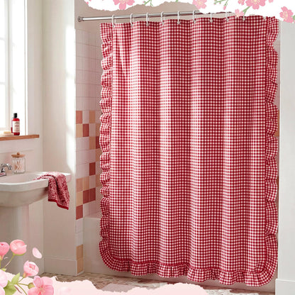 Ruffled Gingham Shower Curtain, 72 x 72