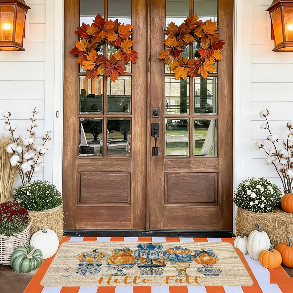 Chinoiserie Christmas Doormat, 17 x 29 Inch