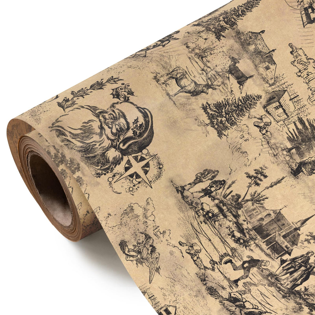 Blue Toile Christmas Wrapping Paper