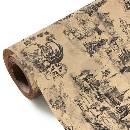 Blue Toile Christmas Wrapping Paper