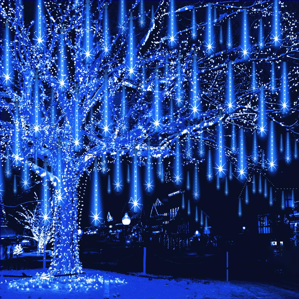 Blue Meteor Shower Christmas Lights, 8 Tubes