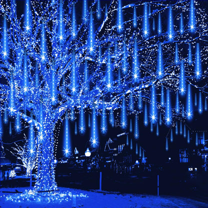 Blue Meteor Shower Christmas Lights, 8 Tubes