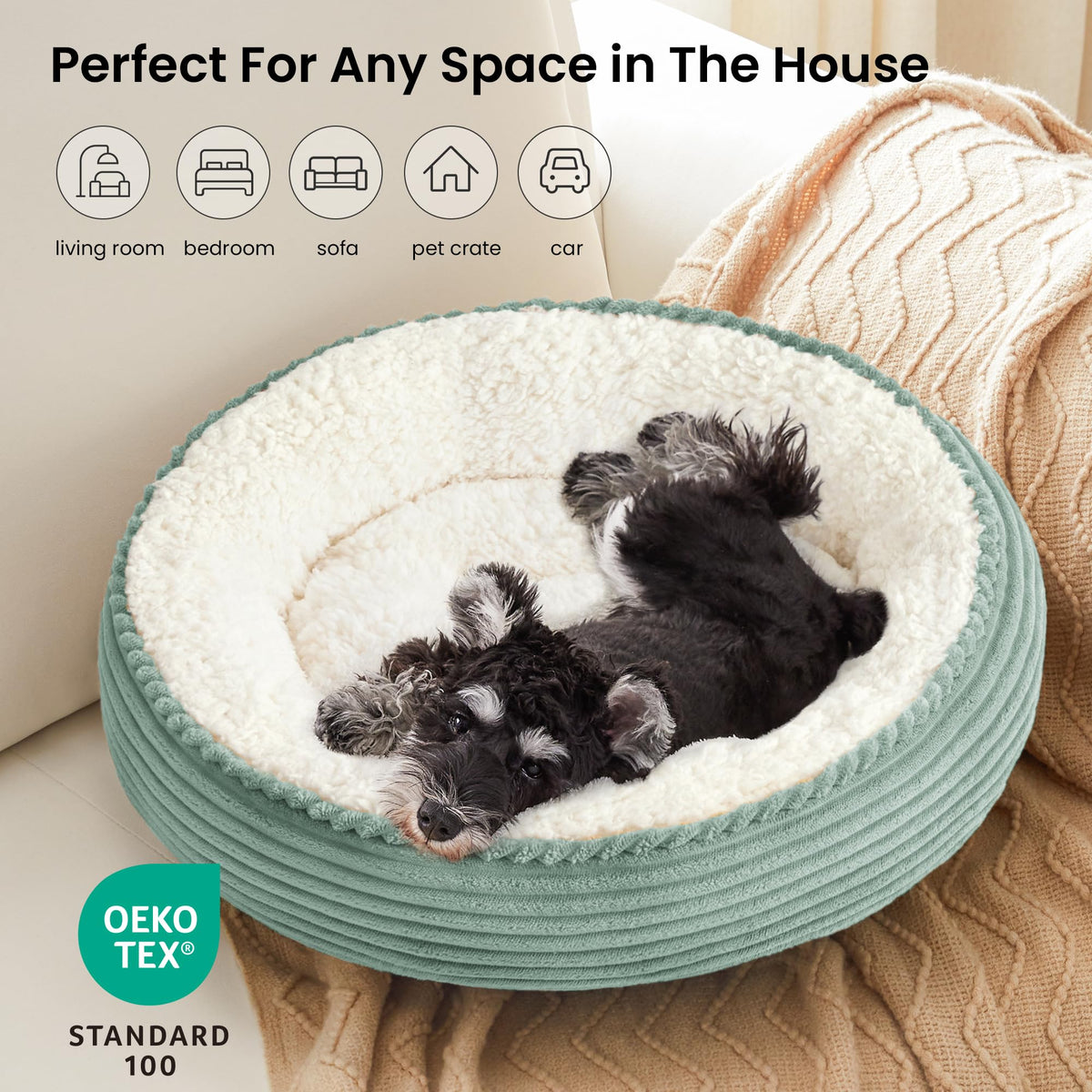 Royal Blue Round Donut Pet Bed